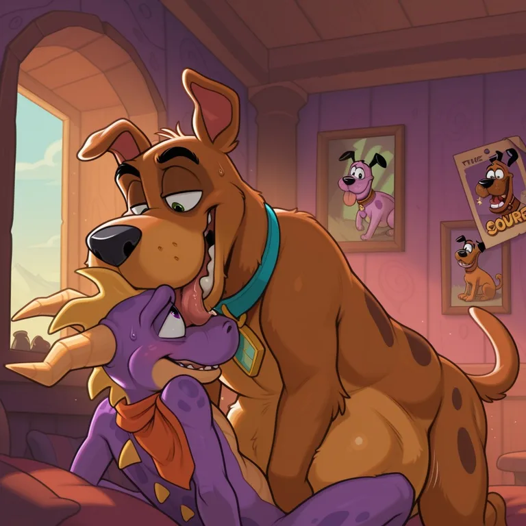 Courage the Cowardly Dog and Spyro the Dragon Scene