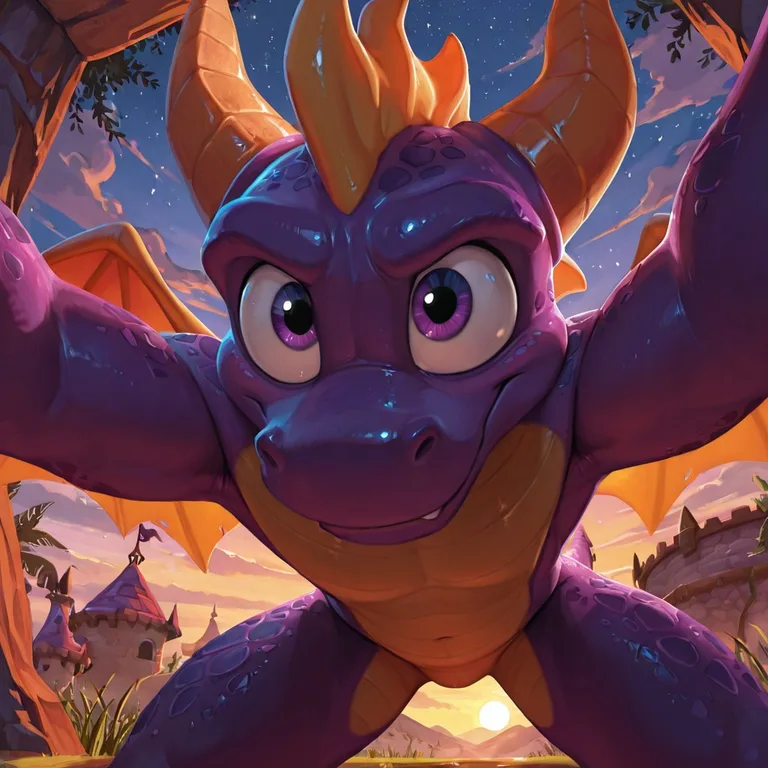 Toony Spyro Dragon Portrait