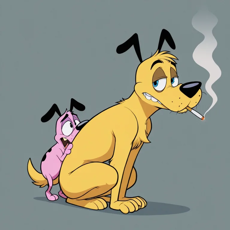Courage the Cowardly Dog Stoned Anthro Duo