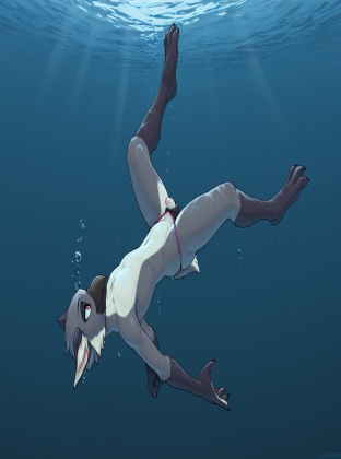 Crow in Underwater Tunnel