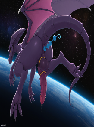 Alien with Spiked Penis in Outer Space