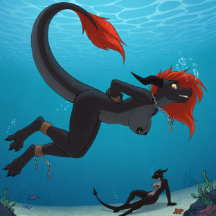 Dragoness in Underwater Chains
