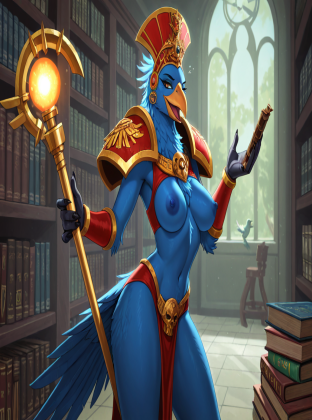 Tzeentch's Avian Sorceress in Library
