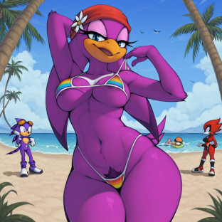 Purple Swallow Racer at Beach