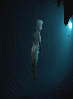 Crow Grey in Underwater Cavern