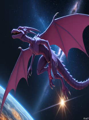 Alien with Exposed Genitalia in Space Station