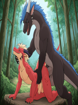Majestic Dragons in Forest Embrace