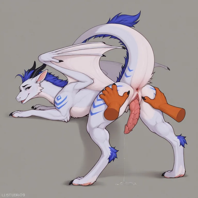 Feral Dragon Presenting Hindquarters Seductively