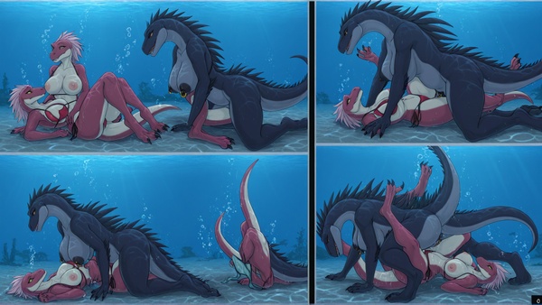 Underwater Dinosaur Bikini Battle