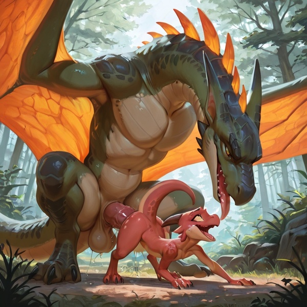 Mating Wyvern and Kobold in Wild Embrace