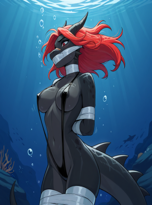 Mysterious Black Dragon Underwater