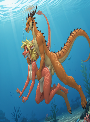 Enchanting Dragon Couple Underwater