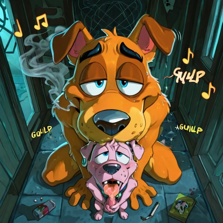 Courage the Cowardly Dog in Rainbow Vore Orgy
