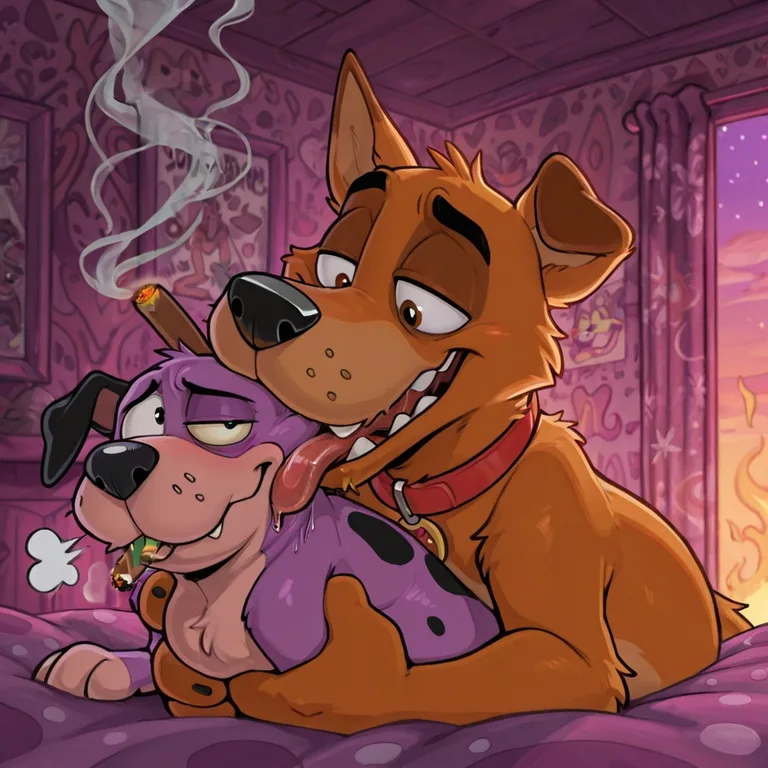 Courage the Cowardly Dog and Scooby Doo Stoner Art