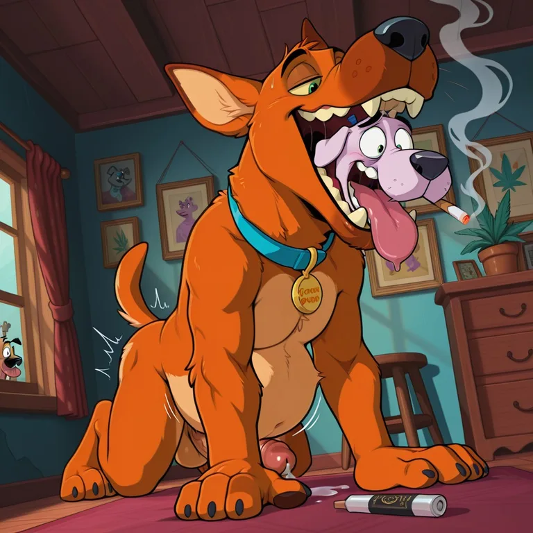 Courage and Scooby Share a Haze-Filled Afternoon