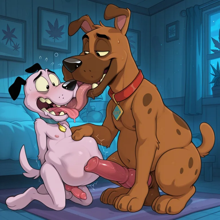Two Canine Friends Sharing a Quiet Meadow Marijuana
