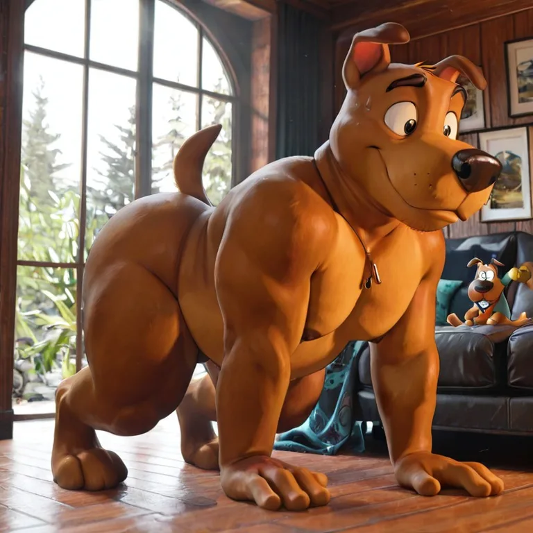 Courage and Scooby-Doo Anthro Dogs at Sunset