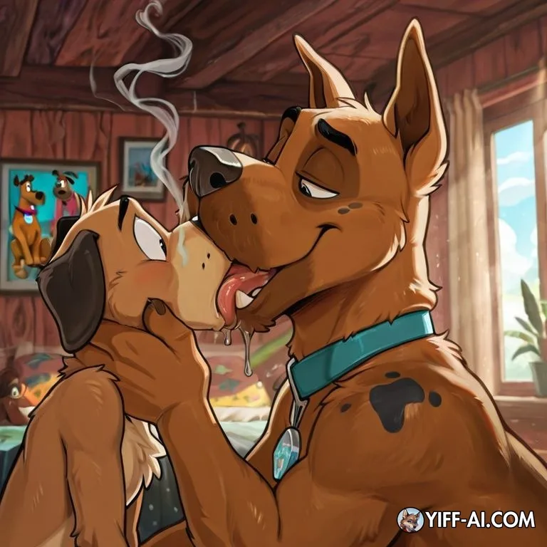 Canine Couple Sharing Intimate Moment