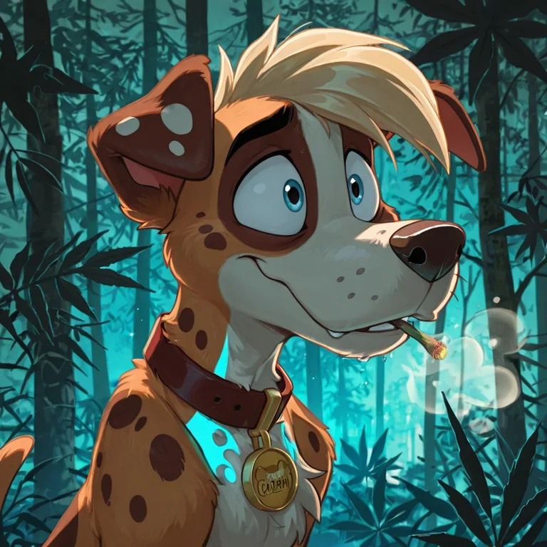 Glowing Anthro Courage-Scooby Hybrid