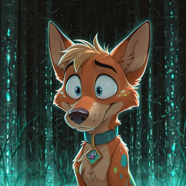 Courageous Anthro Fox in Neon Rainbow Fur
