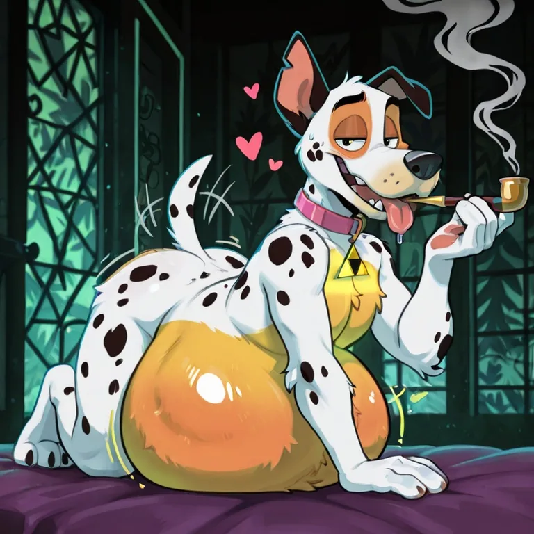 Anthro Dalmatian Smoking Marijuana