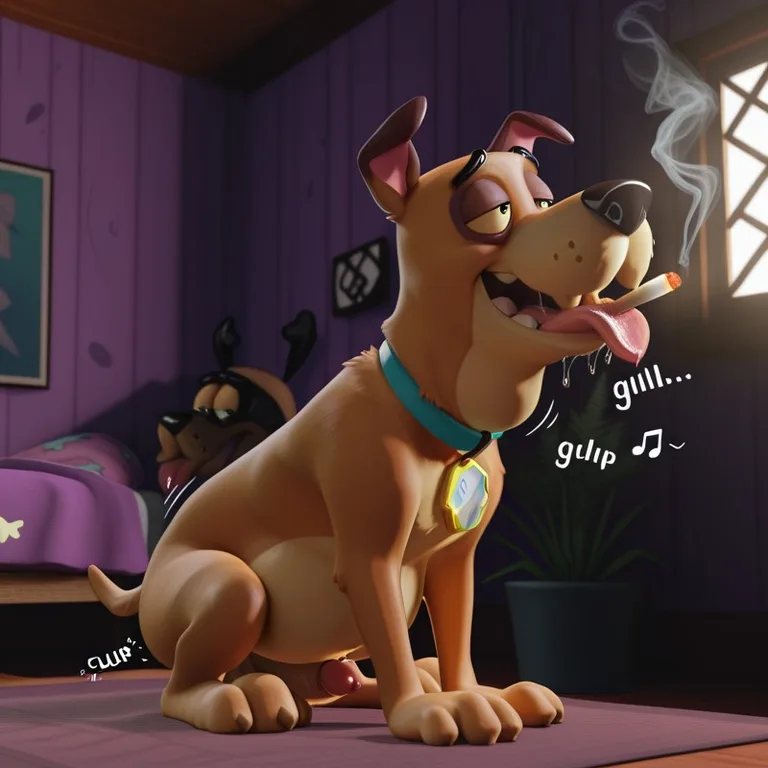Courage the Cowardly Dog Stoned in Forest Realistic