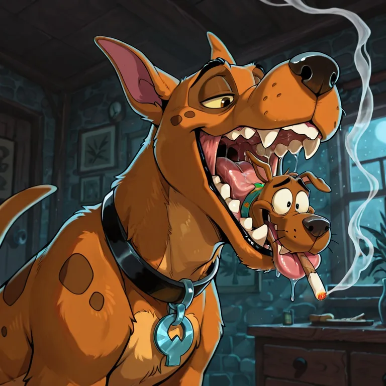 Scooby and Courage Share a Hazy Moment Duo