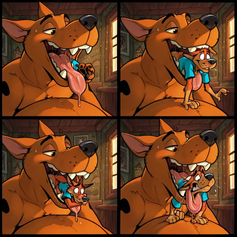Scooby Doo Swallowing Courage the Cowardly Dog