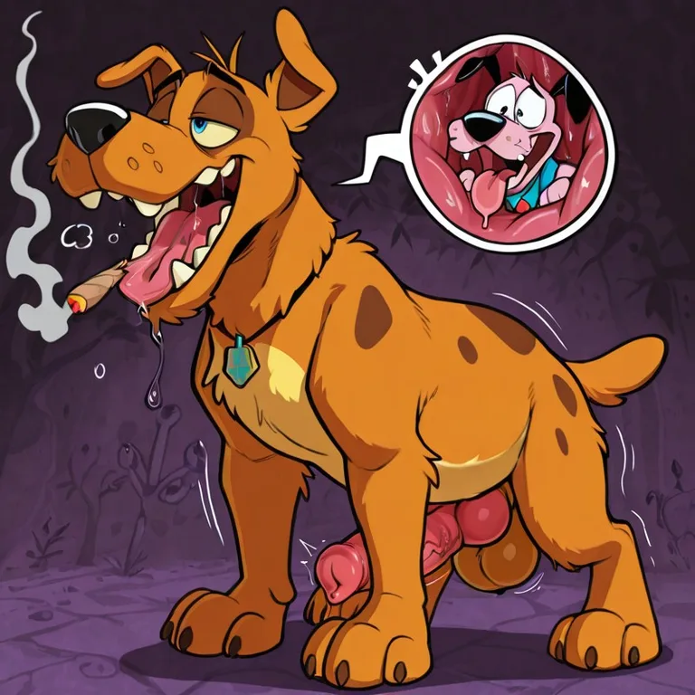 Courage the Cowardly Dog Smoking Marijuana Synced To Music