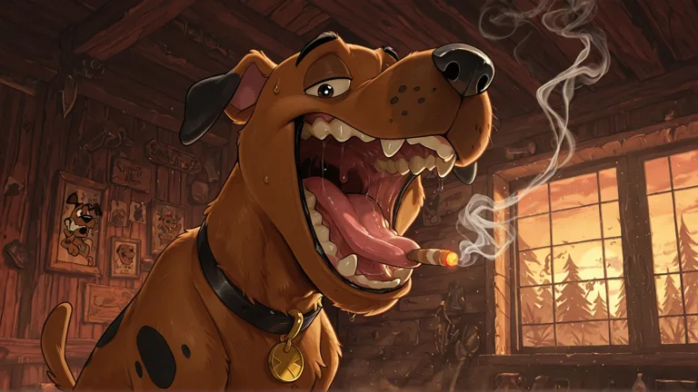Courage the Cowardly Dog Smoking Marijuana Open_mouth _wide To Vore Viewer
