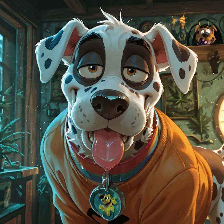 Courage the Cowardly Dog as Toony Furry Dalmatian