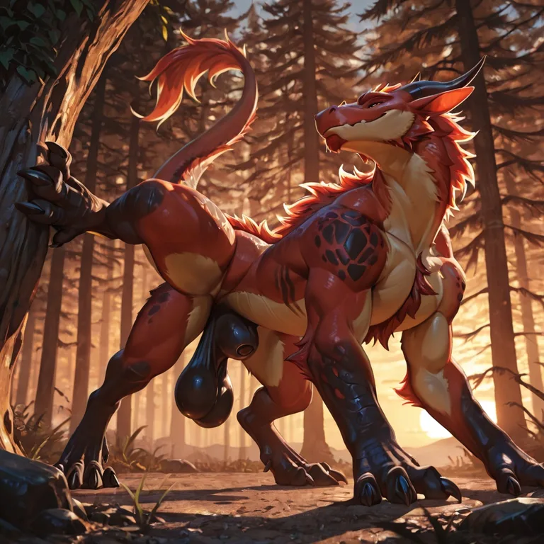 Majestic Dragon in Feral Pose