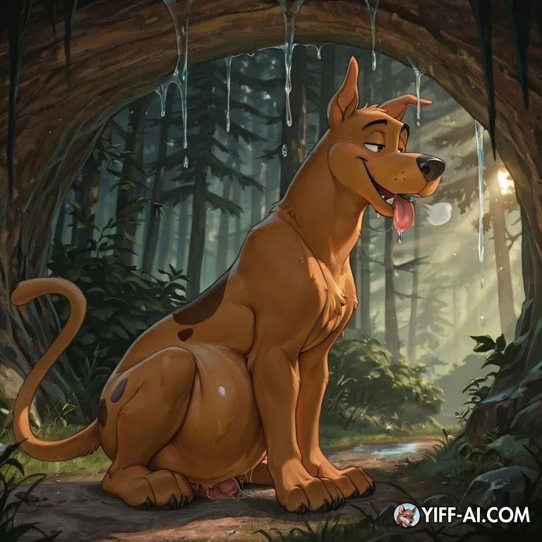 Mystical Stoner Wolf in Forest Clearing
