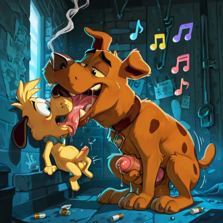 Courage the Cowardly Dog in Trippy Vore Scene