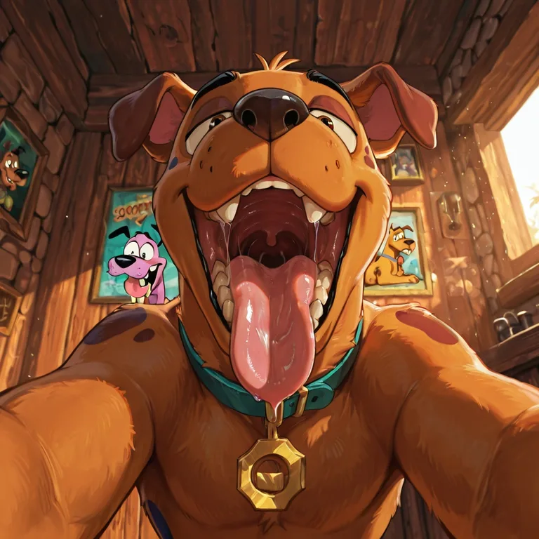 Cartoon Dogs Swallowing Viewer