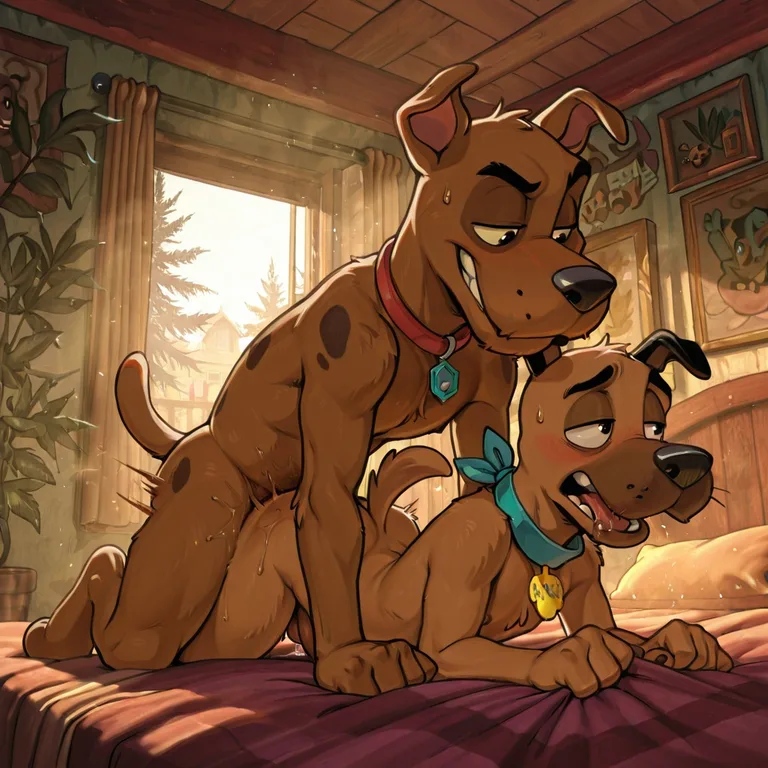 Canine Friends Sharing a Joint