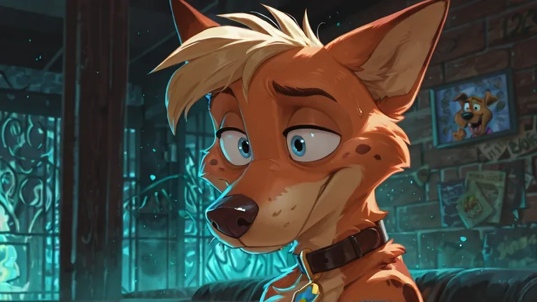 Courageous Anthro Fox in Neon Rainbow Fur