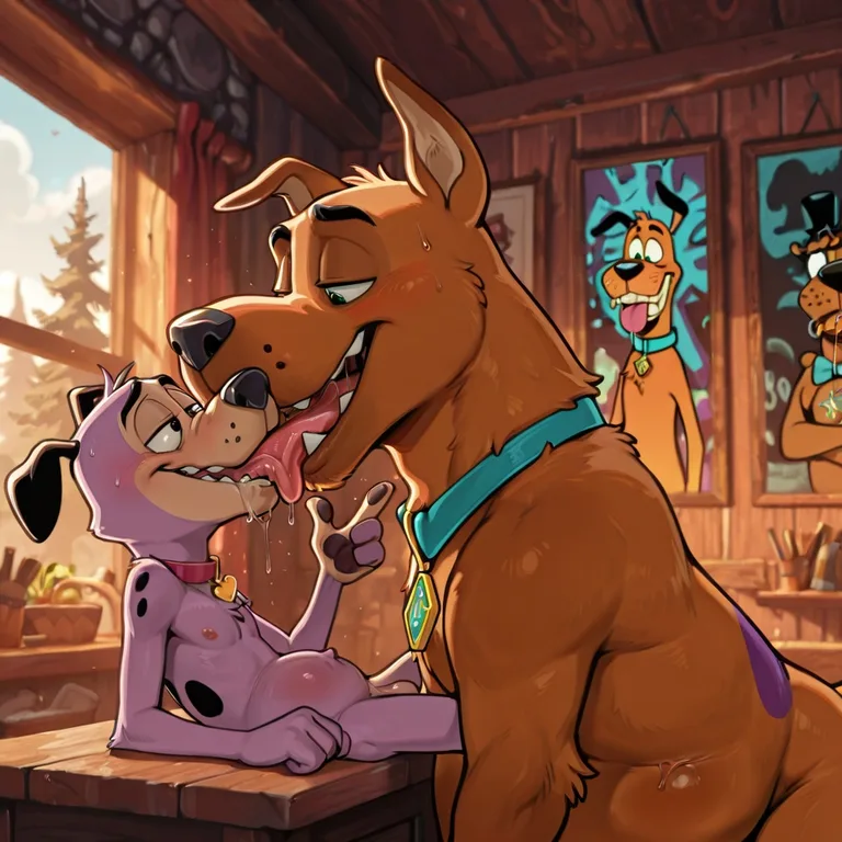 Animated Characters Engaging in Passionate Intimacy