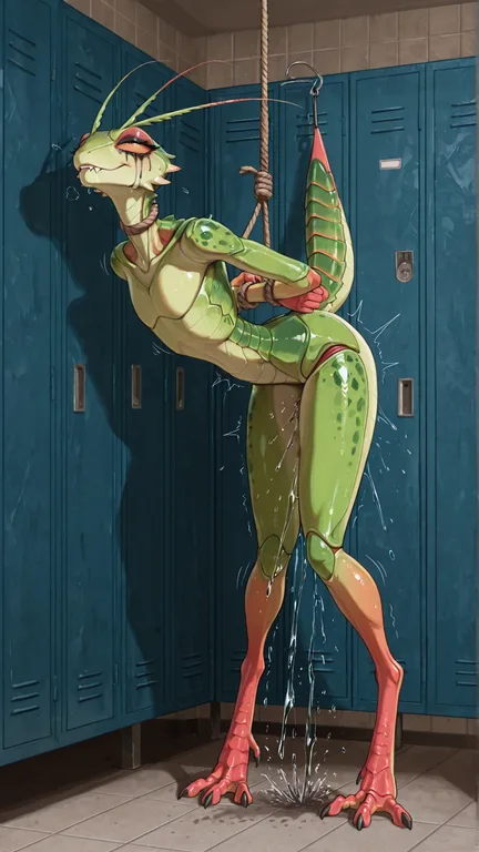 Feral Mantis Raptor Hybrid in Locker Room