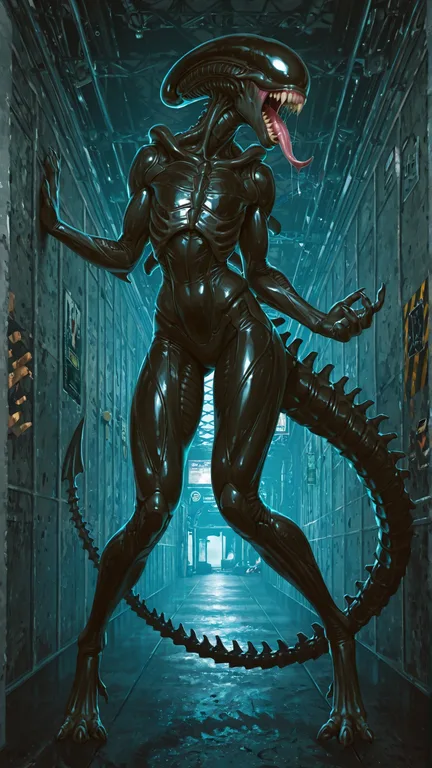 Alien Insectoid Predator in Submarine Setting