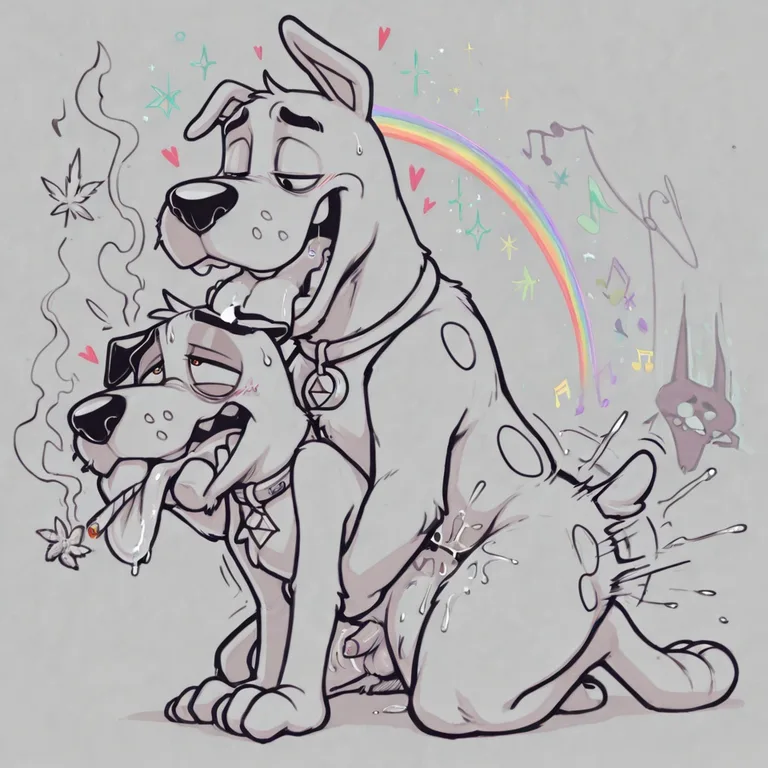 Cowardly Dog Couple's Romantic Stoner Night