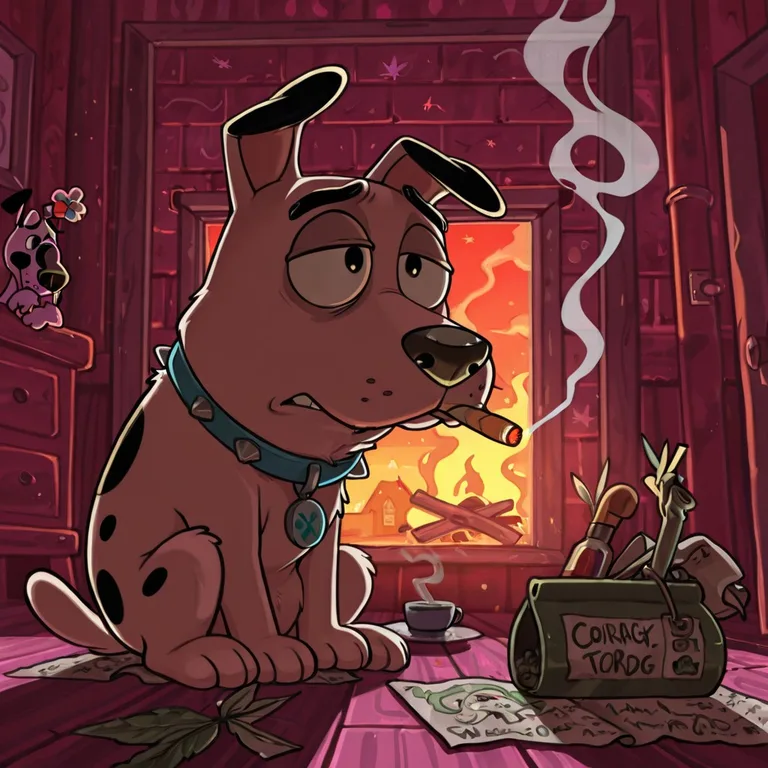 Courage the Cowardly Dog as a Sexy Vorny Stoner
