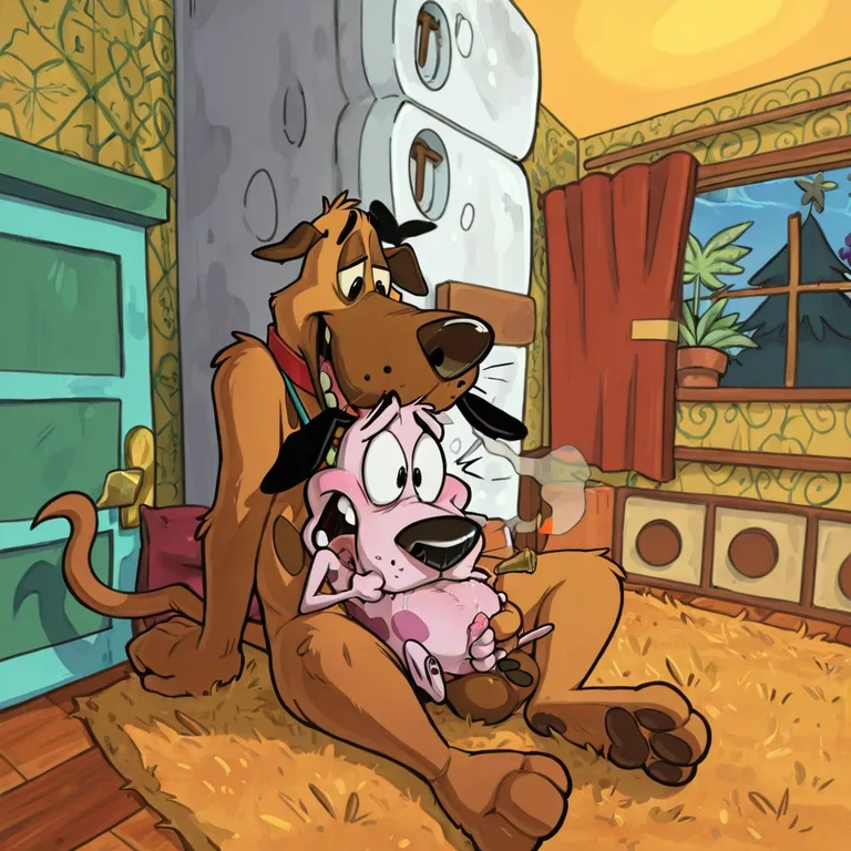 Toony Male Character Enjoying Stoner Moment