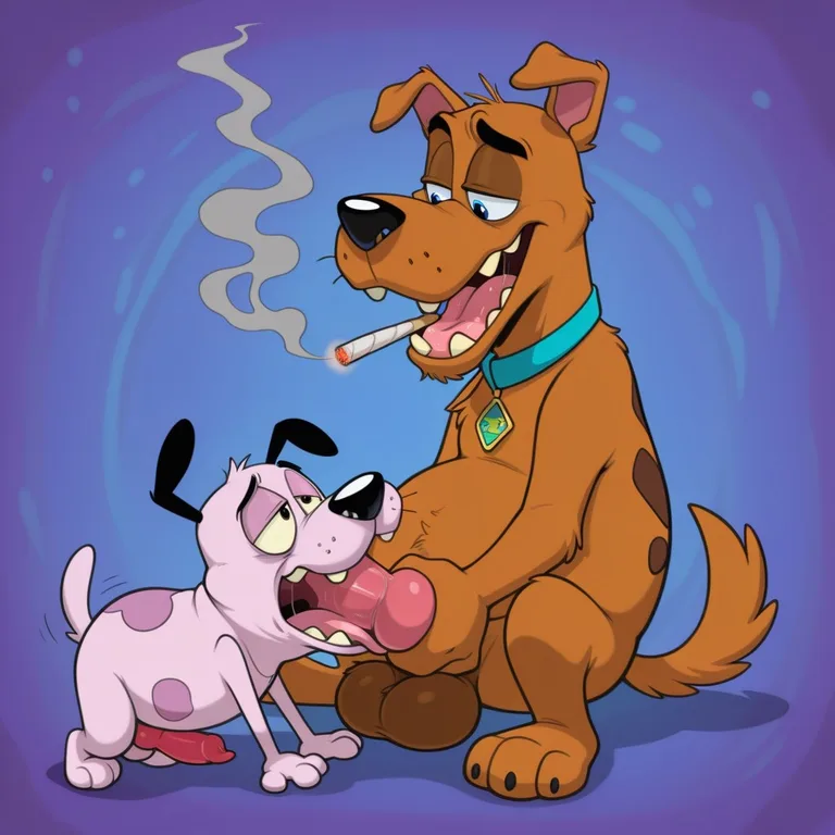 Courage the Cowardly Dog in Stoned Toon Style