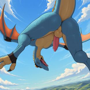 Pteranodon Soaring Through Sky