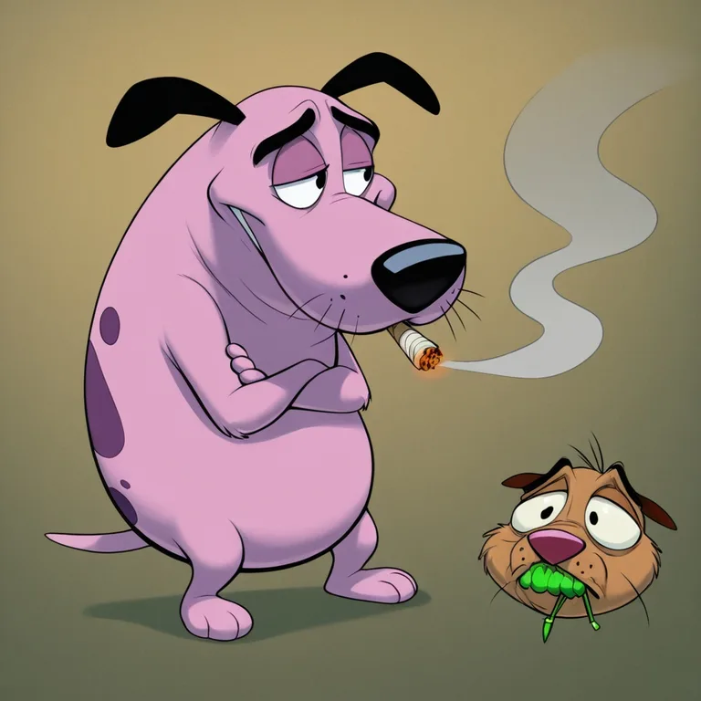 Courage the Cowardly Dog Smoking Marijuana