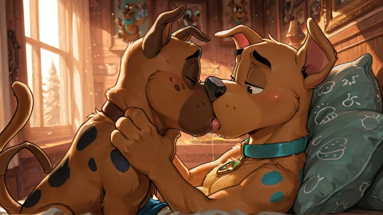 Courage and Scooby Share a Tender Moment