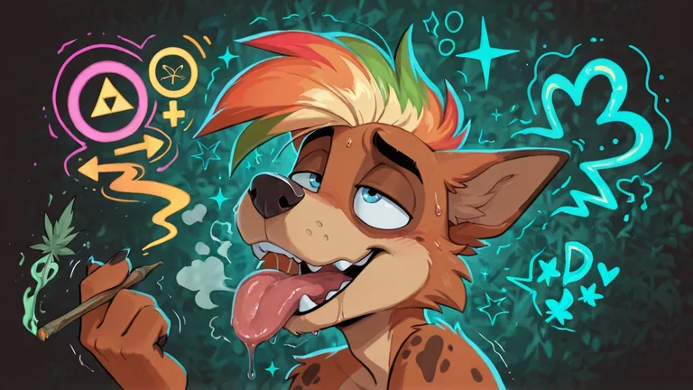 Hypnotic Stoner Dog Kissing Viewer