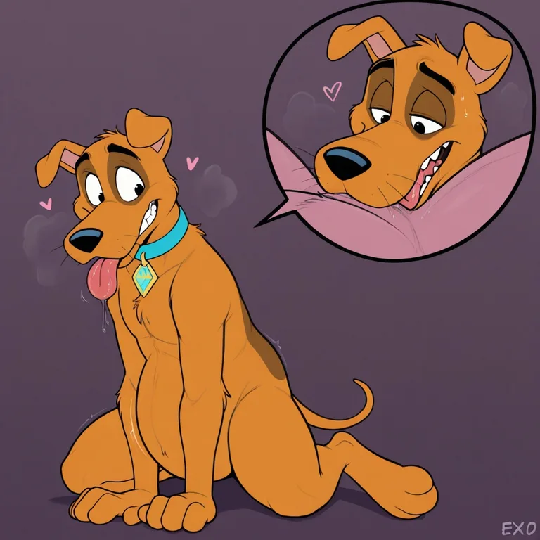 Courage the Cowardly Dog and Scooby Doo Embracing