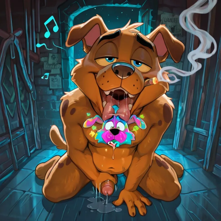 Courage the Cowardly Fox in Hypnotic Vore Scene